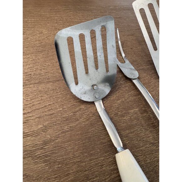 VTG Foley Ekco USA Serving Fork Spatula Utensil Chrome Plated Spice Of Life - Picture 4 of 11
